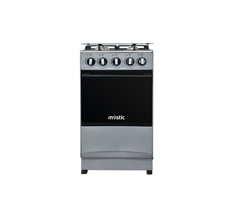 Cocina a gas agata plus 4 hornillas con tapa de vidrio parrilla gruesa Silver Mystic