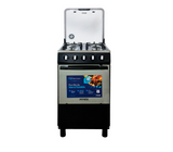 Cocina a gas agata plus 4 hornillas con tapa de vidrio parrilla gruesa negra Mystic