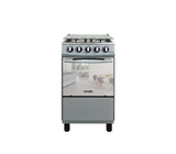 Cocina a gas Agata Plus 4 hornillas con tapa de vidrio parrilla gruesa Silver Mystic