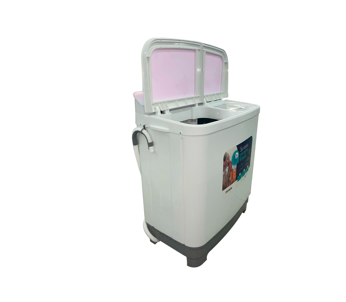 Lavadora semiautomática c/bomba d/tina tambor de acero inox. 12 kg Mystic