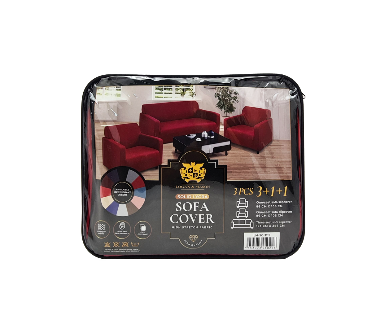 Forro de muebles 3+1+1 unicolor Logan & Mason