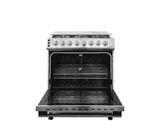 Cocina a gas 30" de piso 6h c/asador acero inoxidable Premier