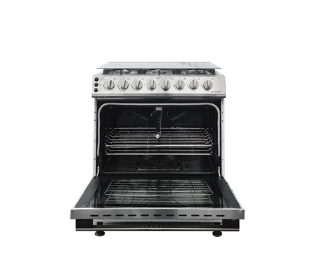 Cocina a gas 30" de piso 6h c/asador acero inoxidable Premier