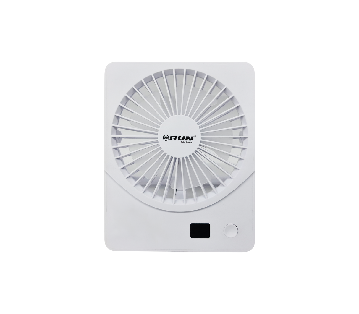 Ventilador recargable portátil pantalla digital 4" blanco Run