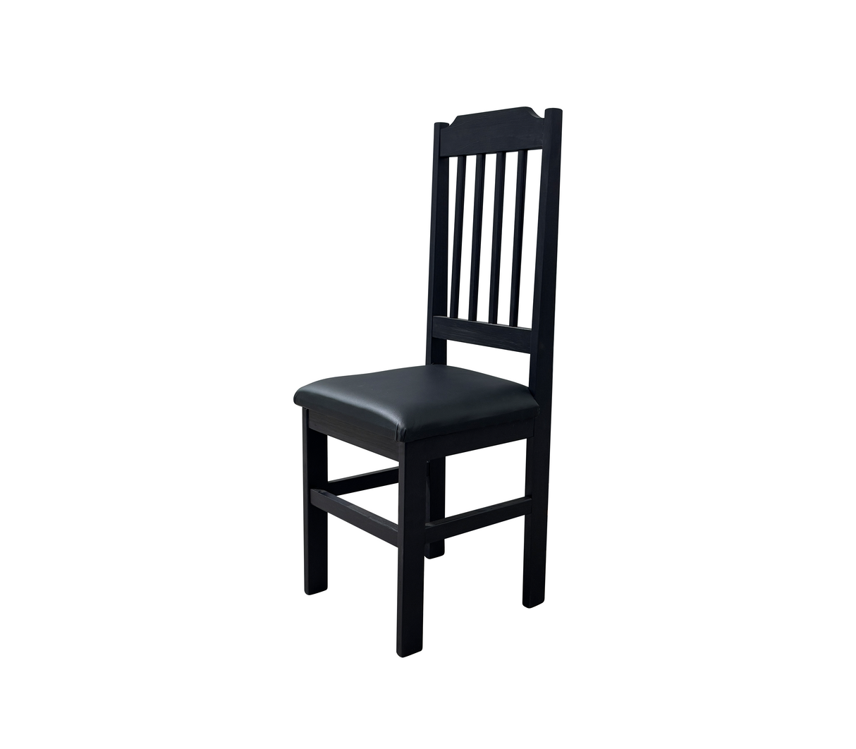 Silla para comedor Gandal con tapizado semicuero negro Isabel
