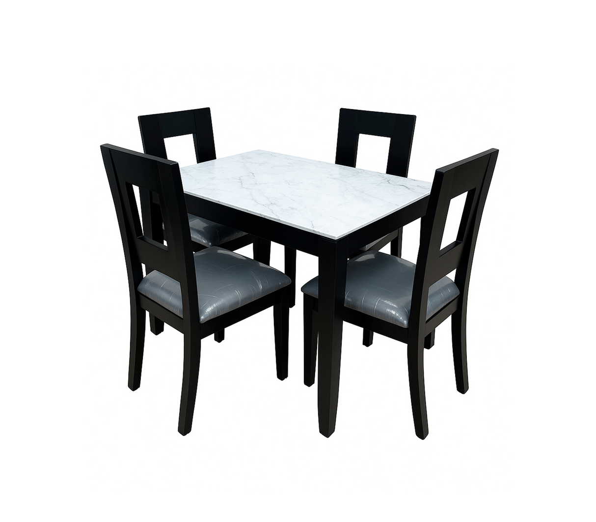 Comedor elegante 4 sillas c/tope pvc marmolizado claro Mercado Del Mueble