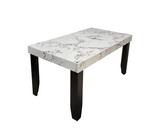 Comedor de 6 sillas de lujo con tope PVC marmolizado claro Mercado Del Mueble