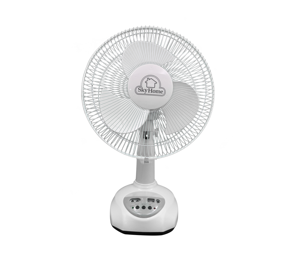 Ventilador de mesa 12" c/panel solar recargable blanco Sky Home
