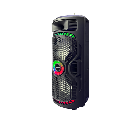 Corneta recar 8"x2 portátil karaoke/led/amplif. cont.y mic.alamb. 20W Sankey