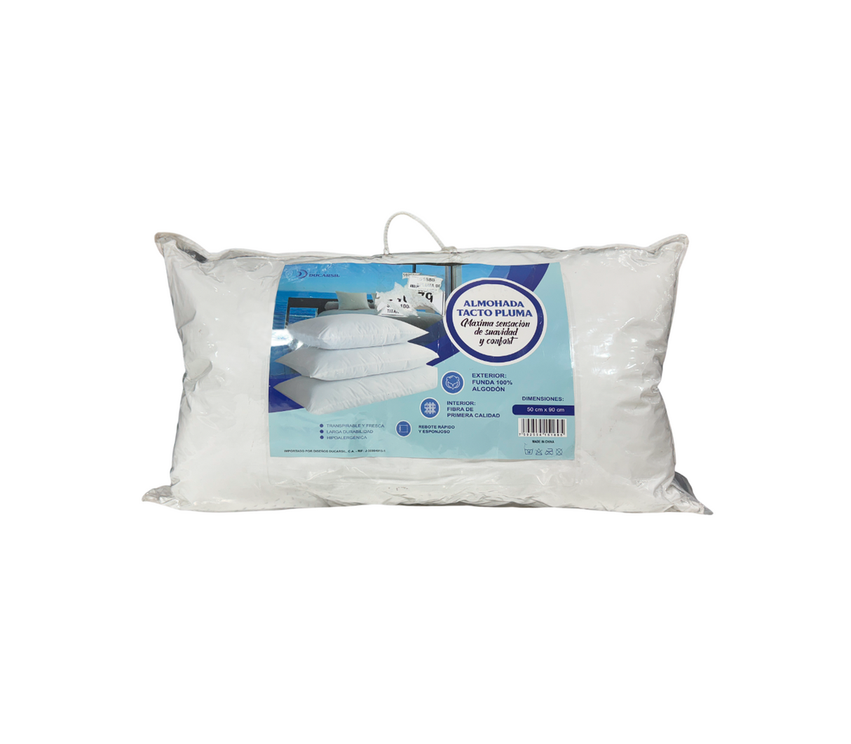 Almohada tacto pluma de fibra 50x90 cm Ducarsil