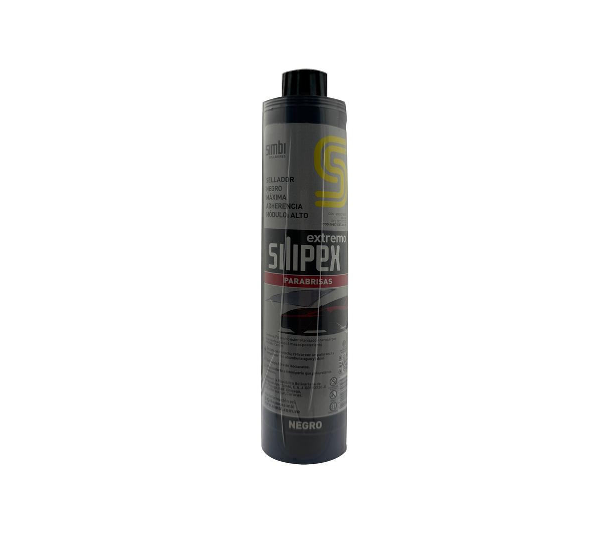 Sellador de silicón extremo para parabrisas negro 280ml Silipex