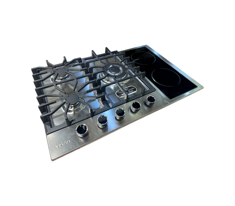 Tope de cocina dual gas/elect 5h 76cm (30") 220V acero Flexi Vetrux