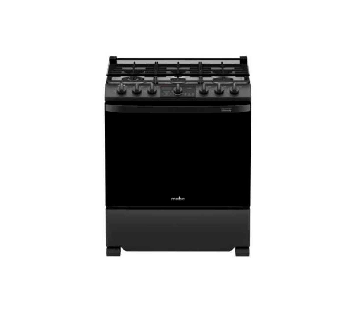 Cocina a gas piso 76cm 5 hornillas black slate Mabe