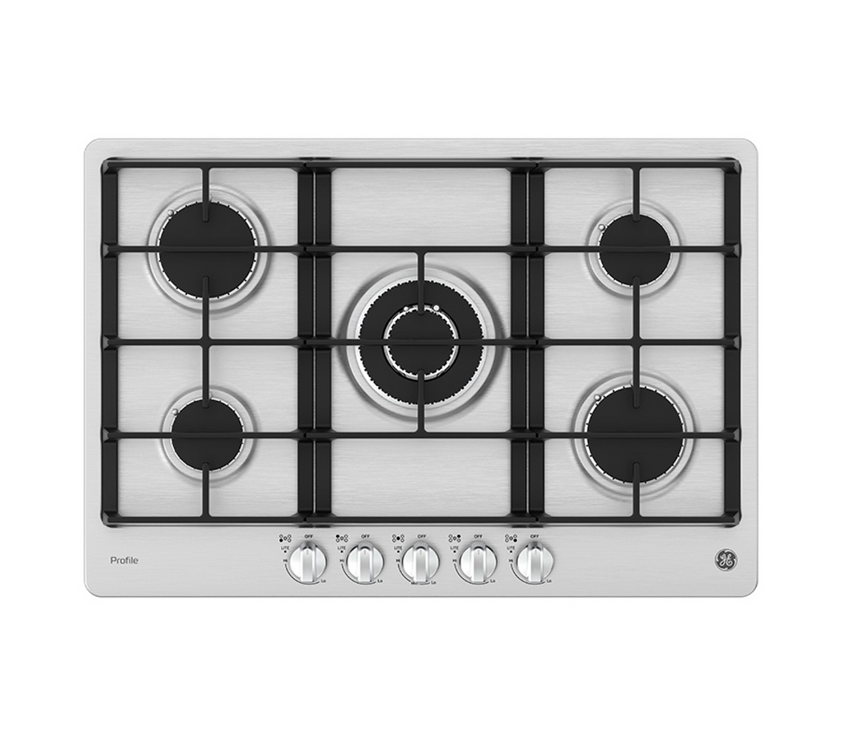 Tope de cocina a gas Profile 5 hornillas 76 cm acero/inox General Electric