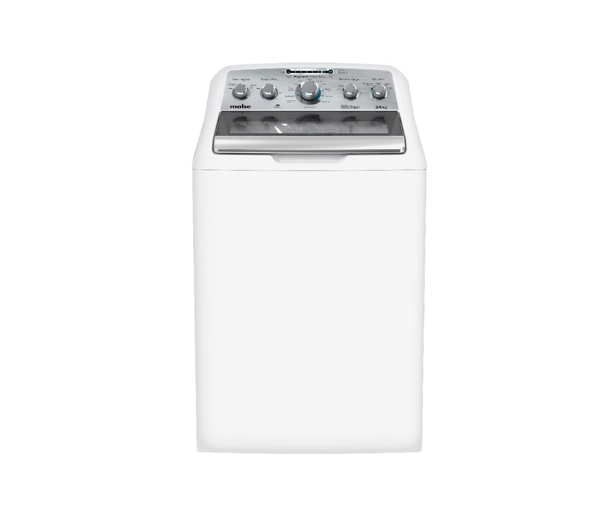 Lavadora automática 24 kg 5 perillas + botón blanca Mabe