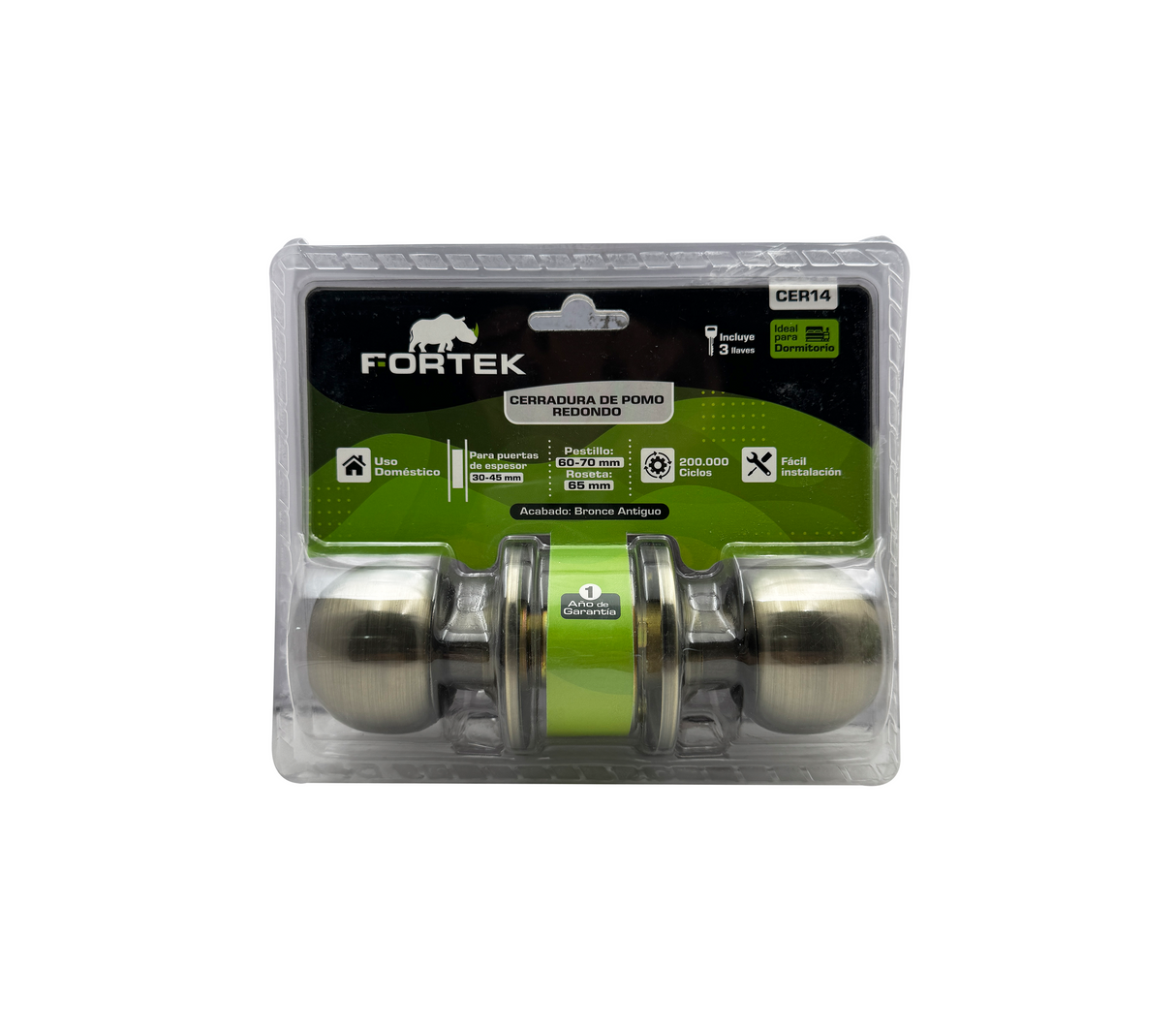 Cerradura de pomo para habitación Fortek