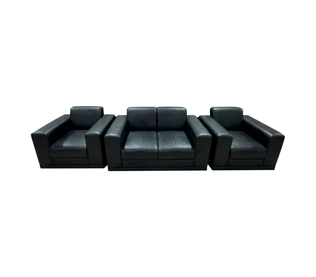 Juego de recibo Roma bipiel 1, 1 y 2 puestos negro Fabricadora Man