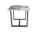 Mesa de comedor 4 puestos c/marmolizado claro cuadrado Powerfik