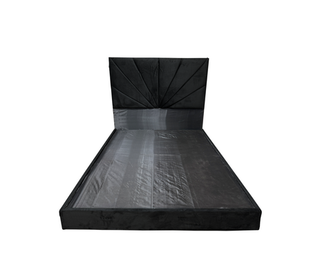 Box Spring Matrimonial Sencillo C/Copete Dis. V Tela Gamuza Fabricadora Man