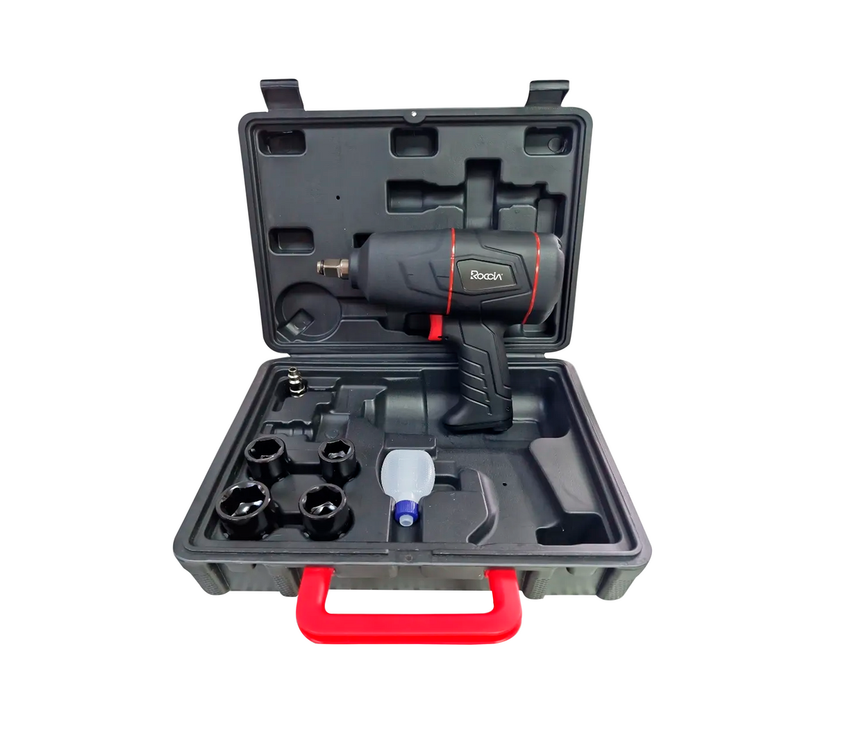 Pistola de aire alto impacto neumática 1/2" eje corto  6500 RPM Roccia