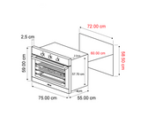 Horno para empotrar eléctrico caribe 76cm (30") 220-240V acero Drija