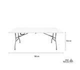 Mesa rectangular plegable Lifestyle 180cm Ecology