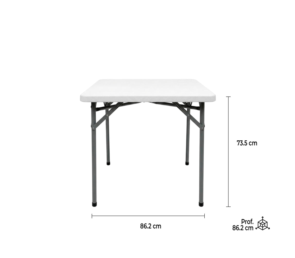 Mesa cuadrada plegable lifestyle 86cm Ecology