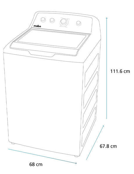 Lavadora automática 22 kg carga superior blanca Mabe