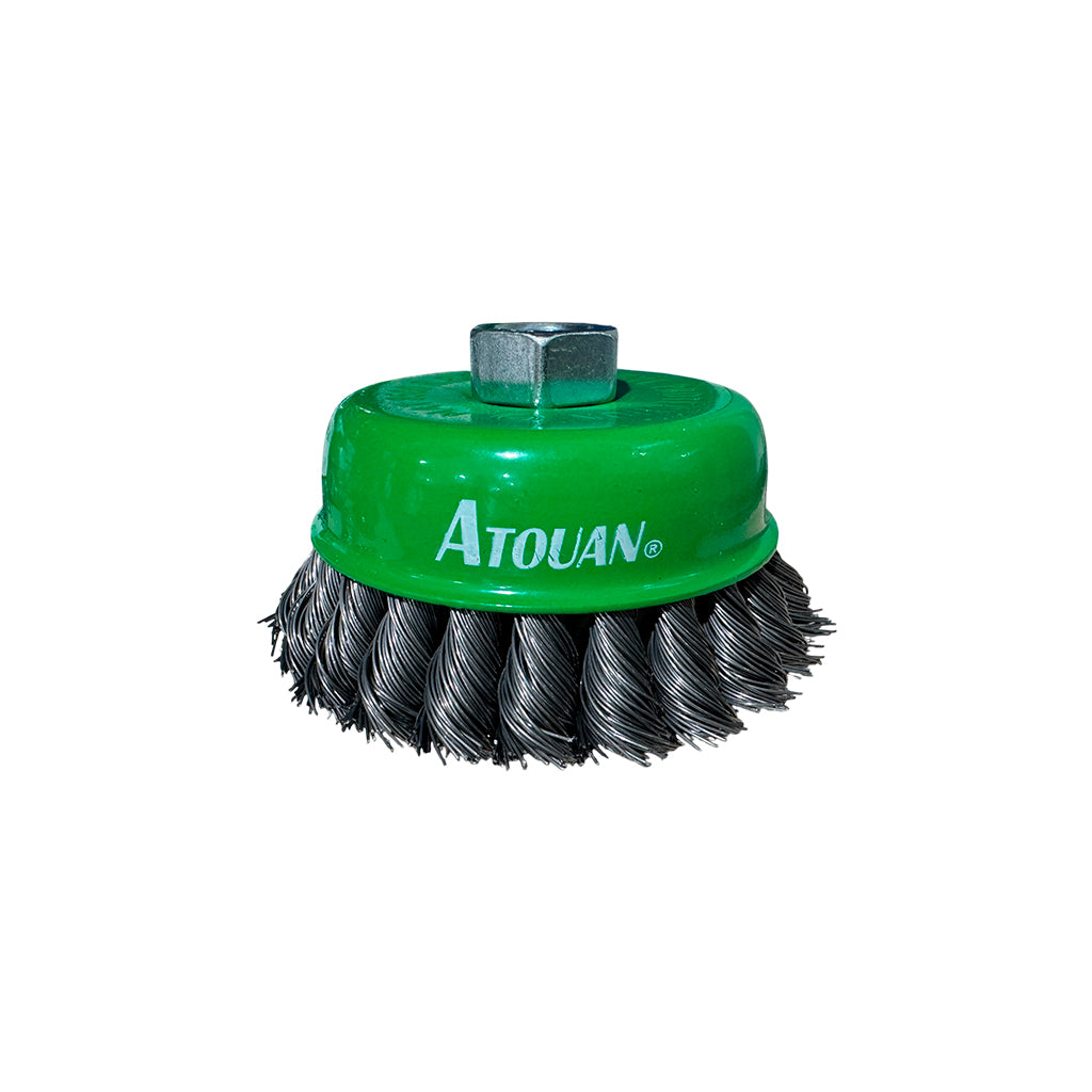 Cepillo copa entorchado 4" rosca 5/8 Atouan