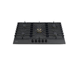 Tope de cocina a gas 5 hornillas 90cm negro Italia Drija