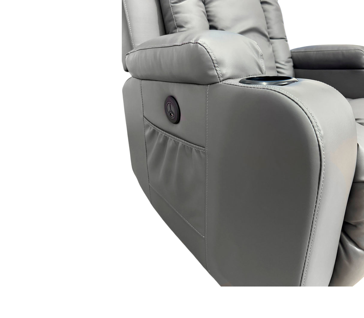 Poltrona/sillón reclinable y elevador 89x97x104/89x165x82 bipiel/grey Powerfik