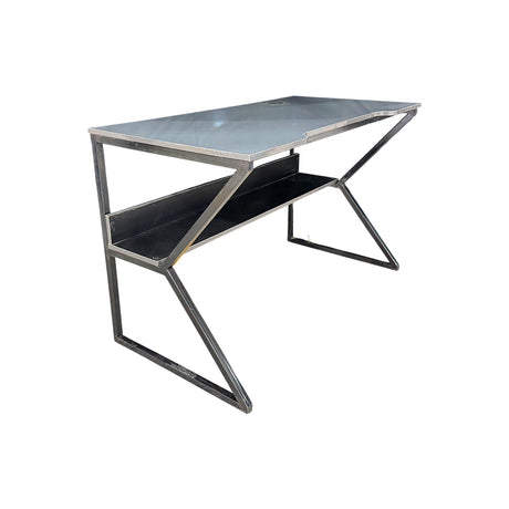Mesa de computadora en base de metal Crystal Grey High Glossy Powerfik