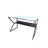 Mesa de computadora en base de metal Glacial White High Glossy Powerfik