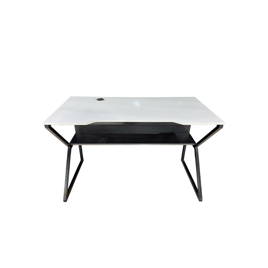 Mesa de computadora en base de metal Mysterious Gray High Glossy Powerfik