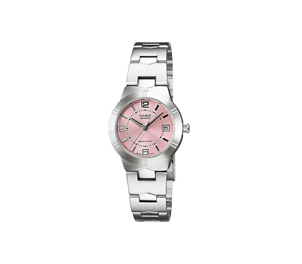 Reloj análogo casual correa acero inoxidable rosado Casio