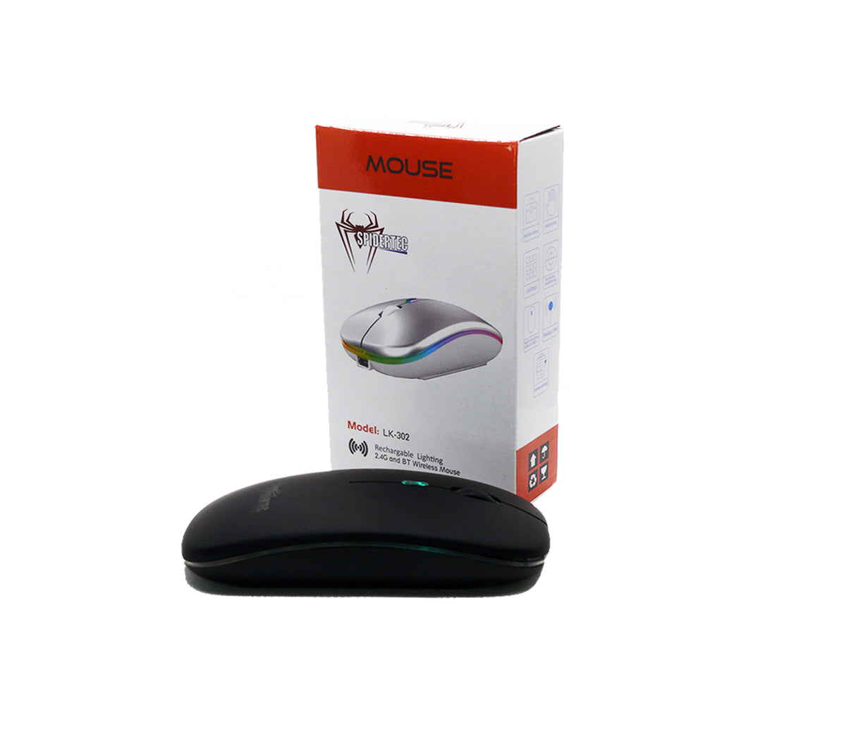 Mouse óptico 3 botones inalámbrico recargable/USB Type C Spidertec