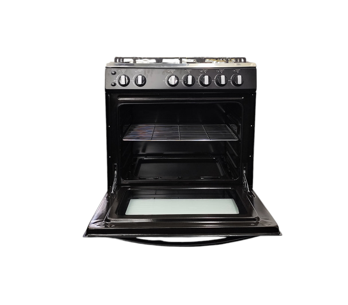 Cocina a gas Jade 6 hornillas (30") Negra Mystic