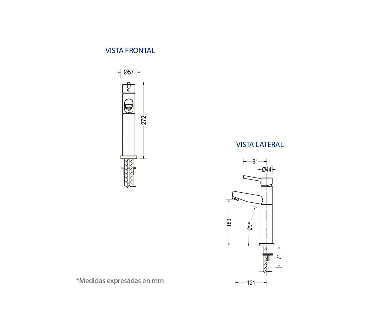 Grupo lavamanos monomando G.O 180 C/D FP