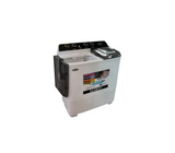 Lavadora Sem/aut. doble tina 12KG c/bomba diseño eleg. tapa/cub. panel/cont. blanco/negro Sankey