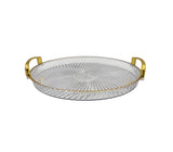 Bandeja para redonda grande dorada Pamorde