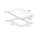 Tope de cocina eléctrico 5 hornillas 90cm negro Berlín Drija