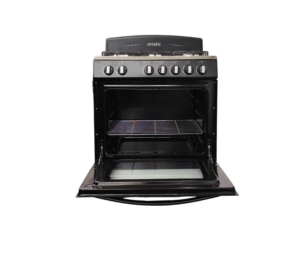Cocina a gas Agata 6 hornillas (30") negra Mystic
