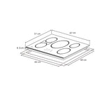 Tope de cocina eléctrico 5H 90cm inducta negro Vetrux