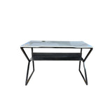 Mesa de computadora en base de metal Glacial White High Glossy Powerfik