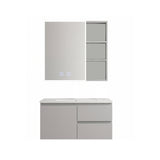 Mueble Lavamanos de 80cm con espejo LED touch gris claro Proitaly