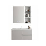 Mueble Lavamanos de 80cm con espejo LED touch gris claro Proitaly