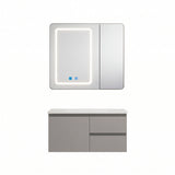Mueble lavamanos de 60cm con espejo LED touch gris claro 302E Proitaly