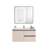 Mueble lavamanos de 70cm con espejo LED touch beige claro Proitaly