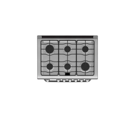 Cocina a gas para empotrar 80cm 6 hornillas silver Mabe