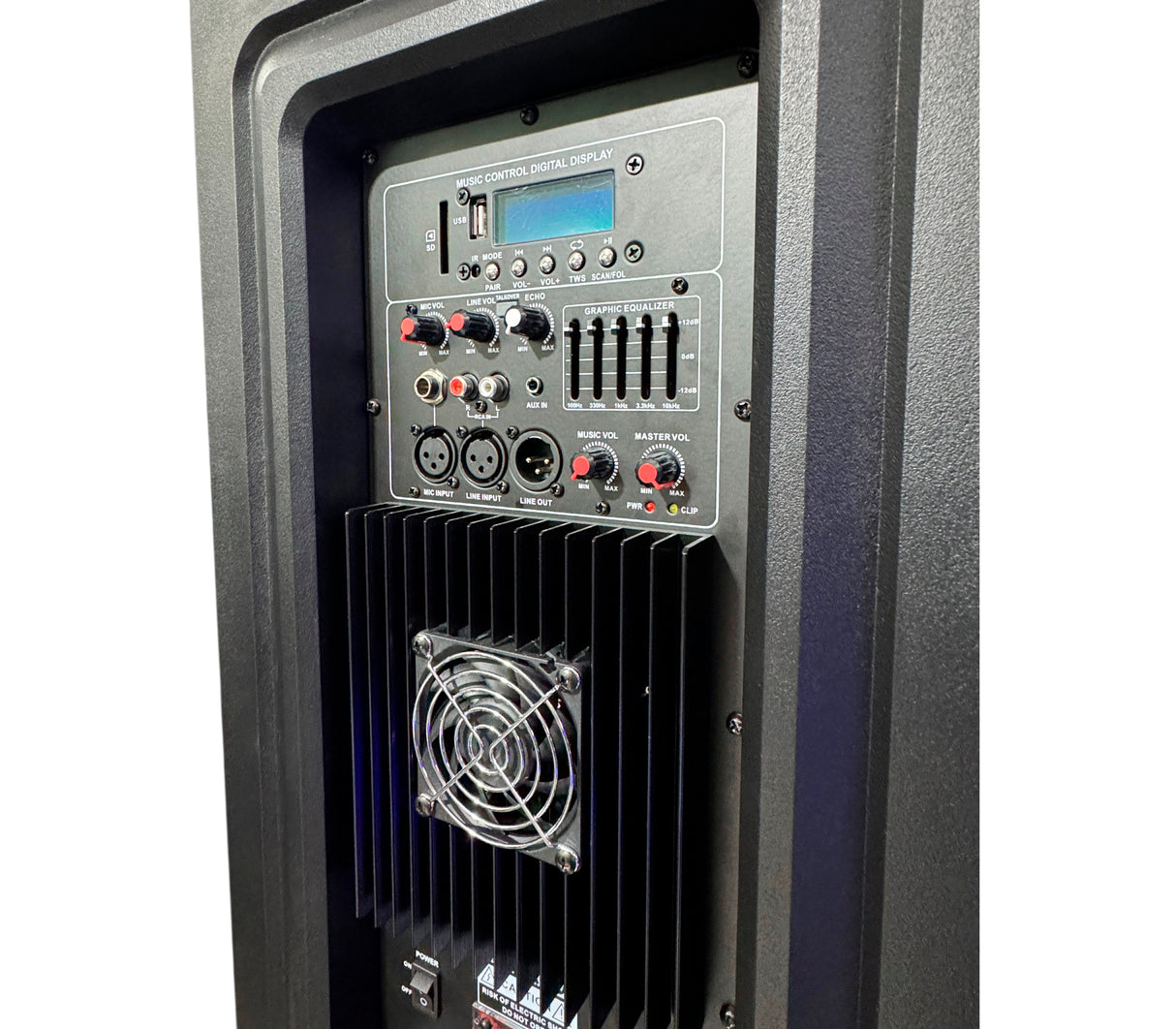 Corneta Pro 18" 200W Subwoofer amplif/BT/TWS Con paral Sankey